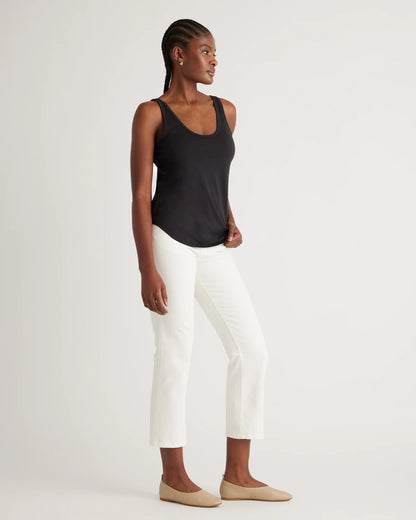 Cotton Modal Double Scoop Neck Tank - XS / Navy