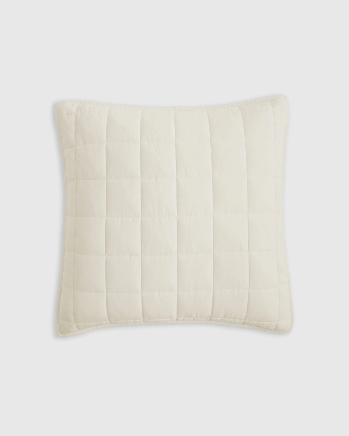 European Linen Box Quilted Euro Sham - Euro / Navy
