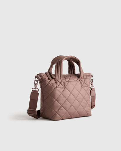 Transit Quilted Small Crossbody Tote - One Size / Taupe Brown