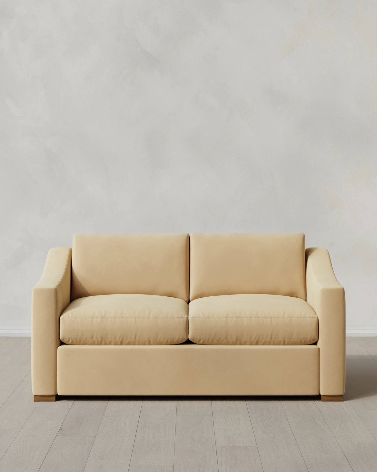 Hollis Slope Arm Sofa in Performance Velvet - 72" / Ivory