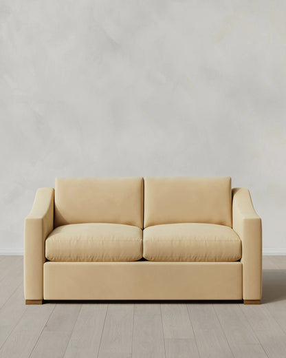 Hollis Slope Arm Sofa in Performance Velvet - 72" / Ivory