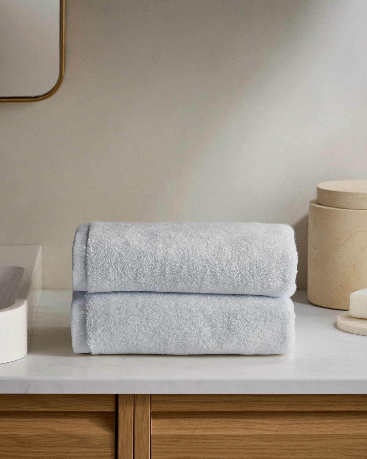 Plush Organic Turkish Cotton Hand Towel (Set of 2) - One Size / White