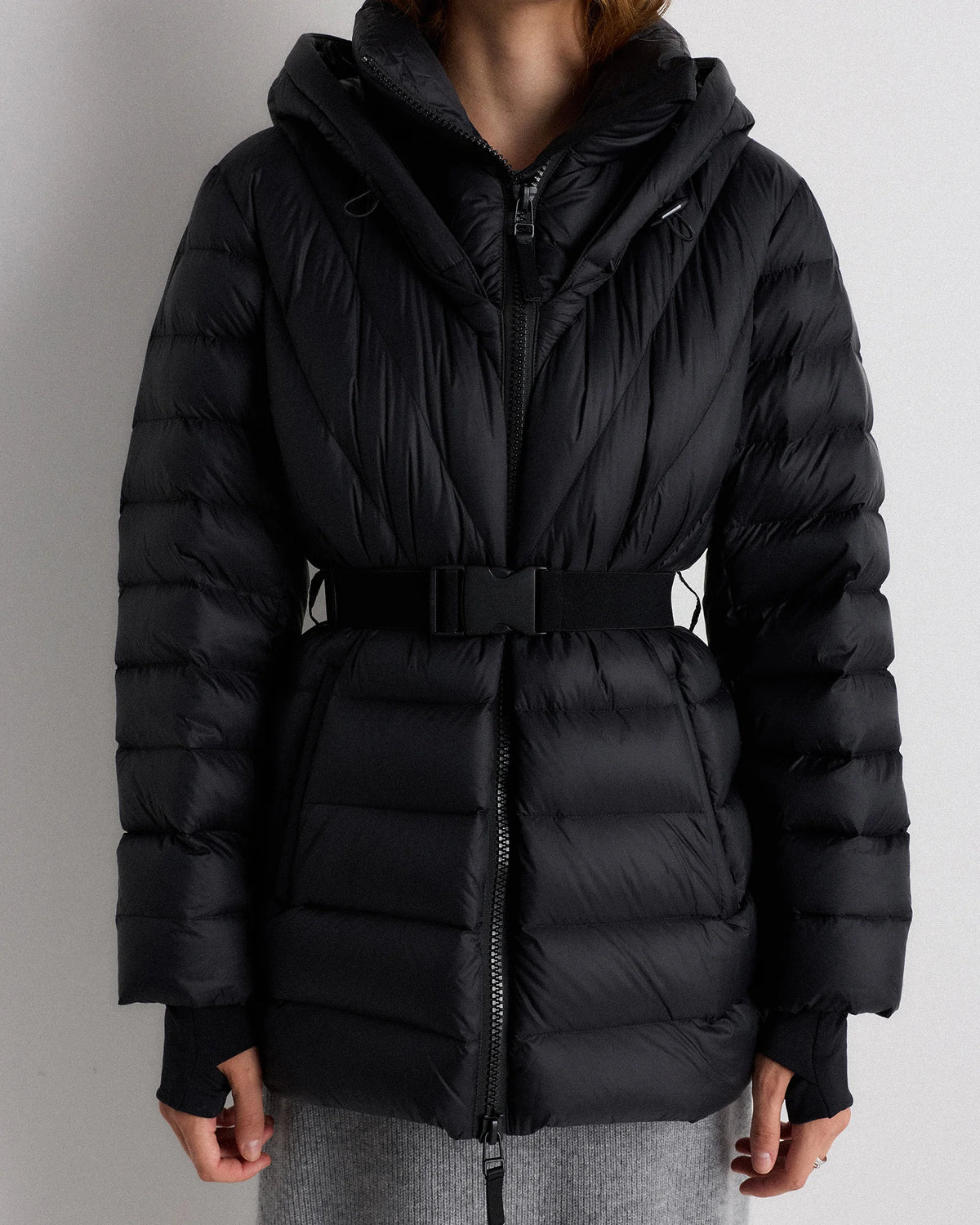 Responsible Down Belted Puffer Coat - XS / Hot Fudge