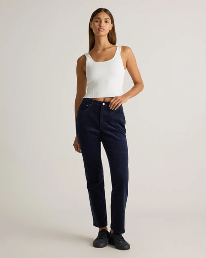 Organic Stretch Corduroy Straight Leg Pants - 0 / Espresso