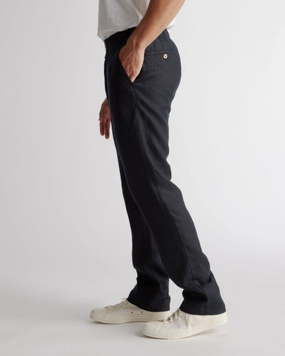100% European Linen Pants - S / Bayberry Olive