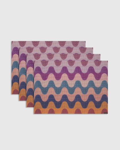 Wiggle Easy-Care Rectangular Placemat, Set of 4 by Chilewich - One Size / Heatwave