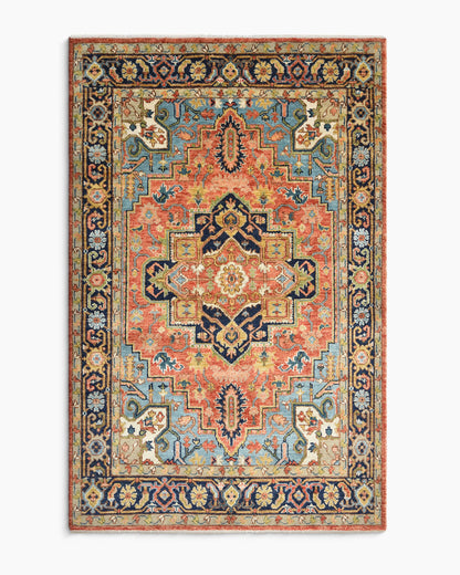 Sina Hand-Knotted Wool Rug - 5' x 8' / Red