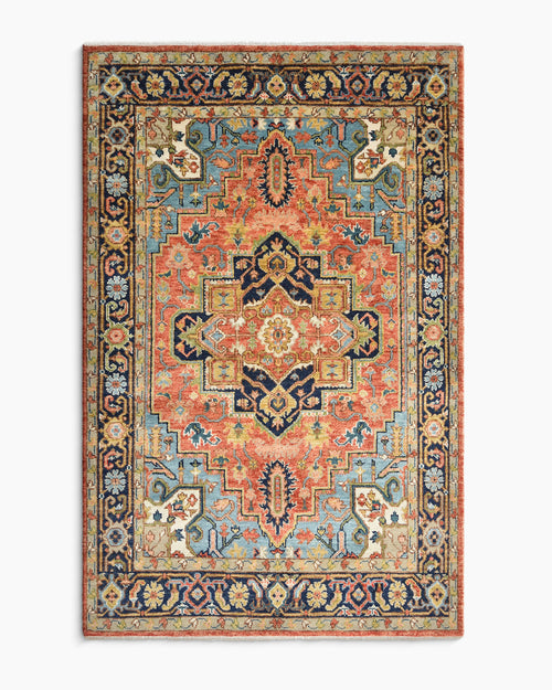 Sina Hand-Knotted Wool Rug - 5' x 8' / Red