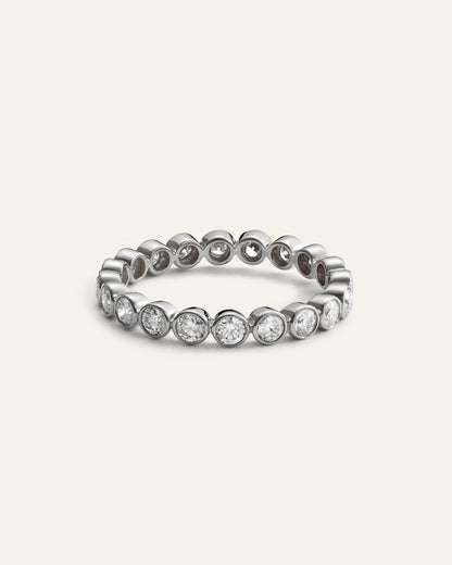 14K Gold Lab Grown Diamond Round Bezel Eternity Band - 1ctw - 5 / Yellow Gold
