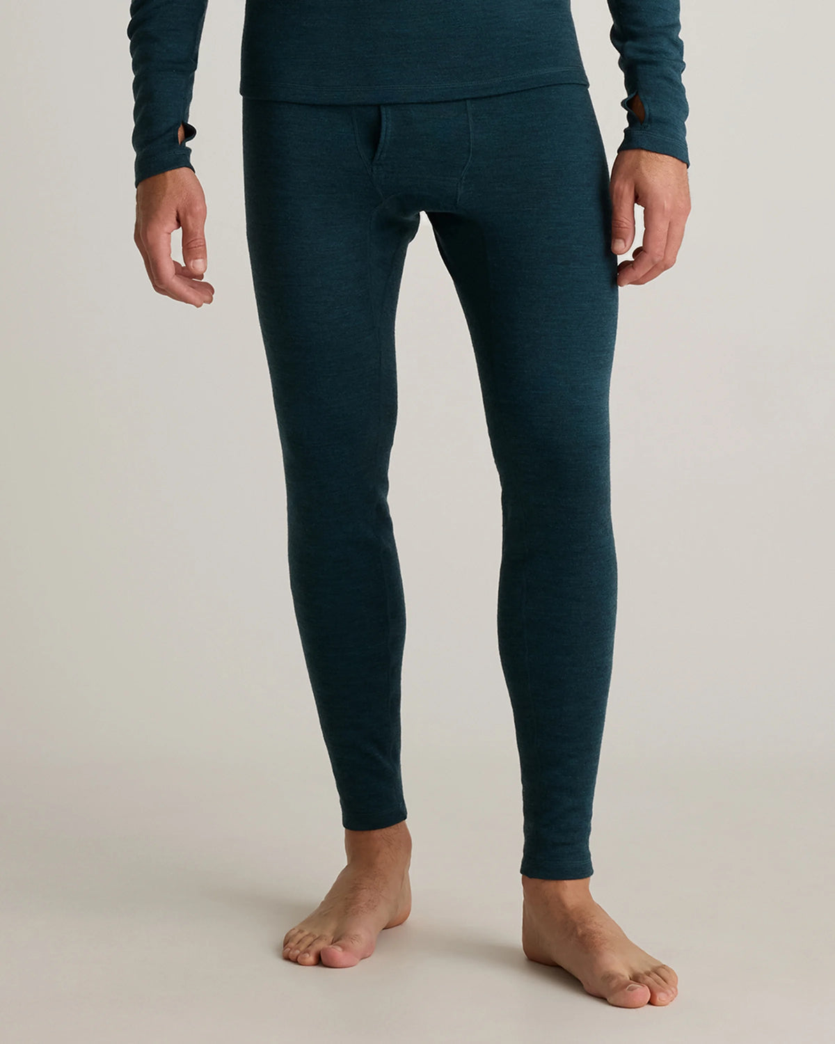 100% Merino Wool Cold Weather Base Layer Bottoms - S / Black