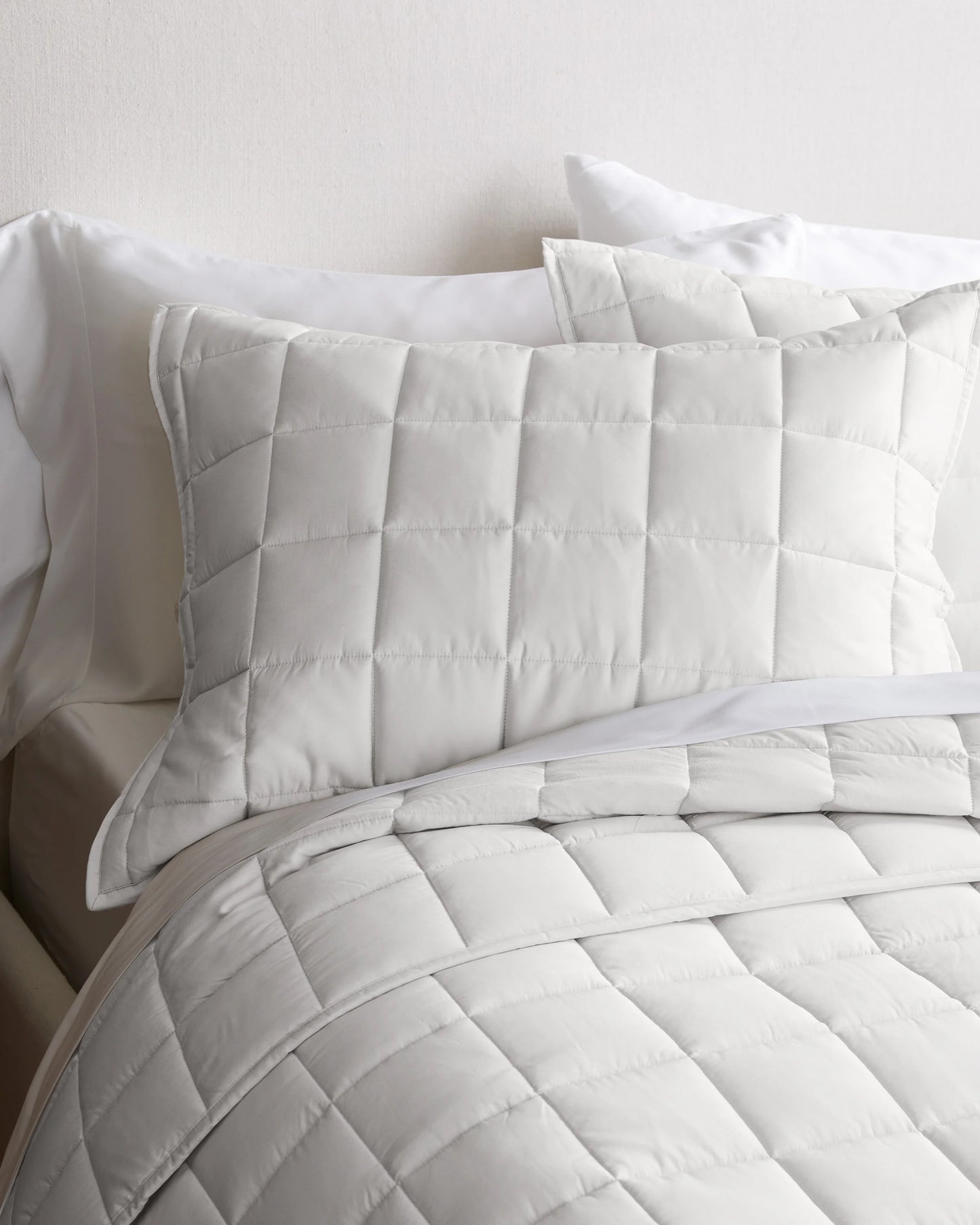 Bamboo Box Quilted Sham Set - Standard / Sage