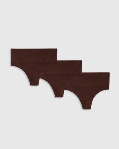 Shaping High-Waisted Thong (3-Pack) - XS / Black