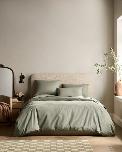 Organic Crisp Percale Duvet Cover - Twin / Ivory