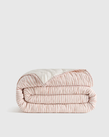 European Linen Patterned Quilt - Twin / Willowleaf Gingham