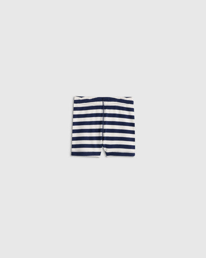 100% Organic Cotton Short Sleeve and Shorts Pajama Set - 12-18M / Navy Stripe