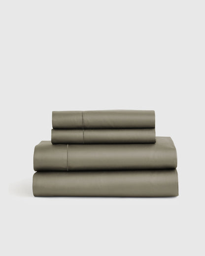 Signature Giza Cotton Sateen Sheet Set - Twin / Espresso