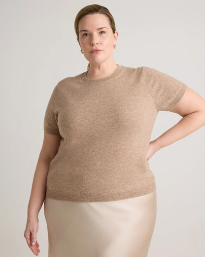 Mongolian Cashmere Tee - 1X / Heather Vintage Pink