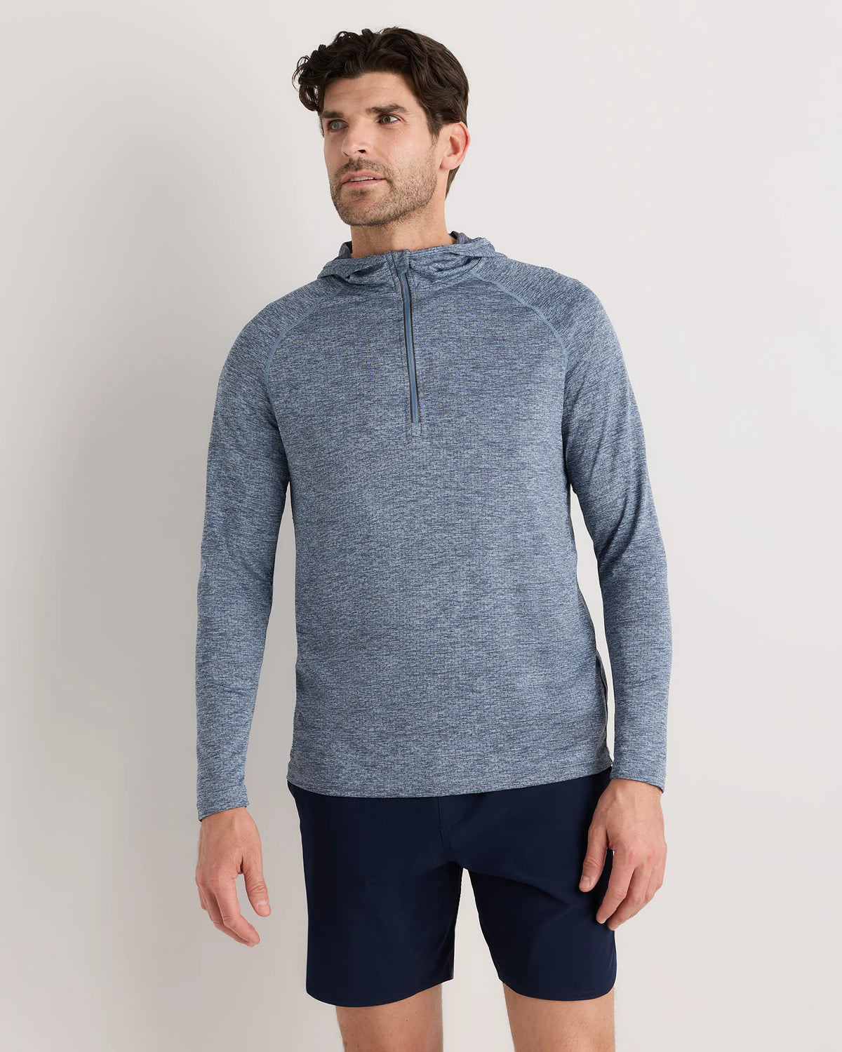 Mesh Performance Training Quarter Zip Hoodie - S / Heather Grey