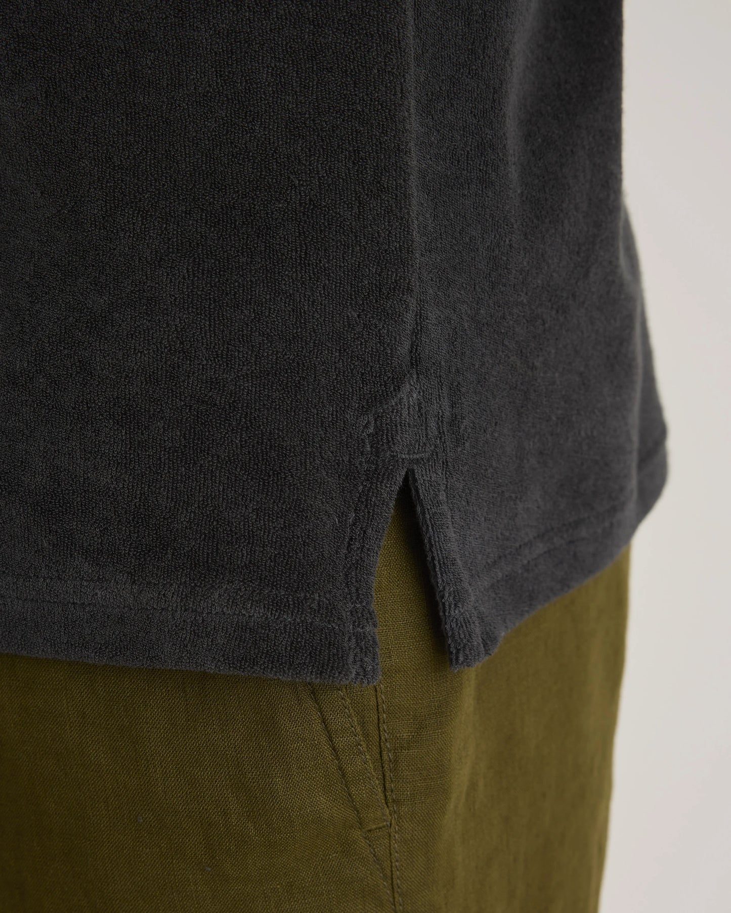 100% Organic Cotton Terry Towel Polo - S / Charcoal