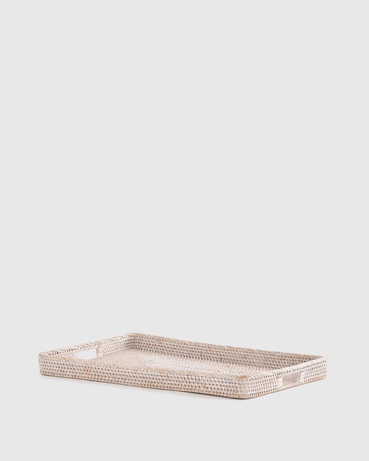 Handwoven Rattan Rectangular Tray - One Size / Natural