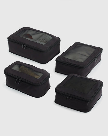 Eco Compression Packing Cubes - 4-Pack / Black