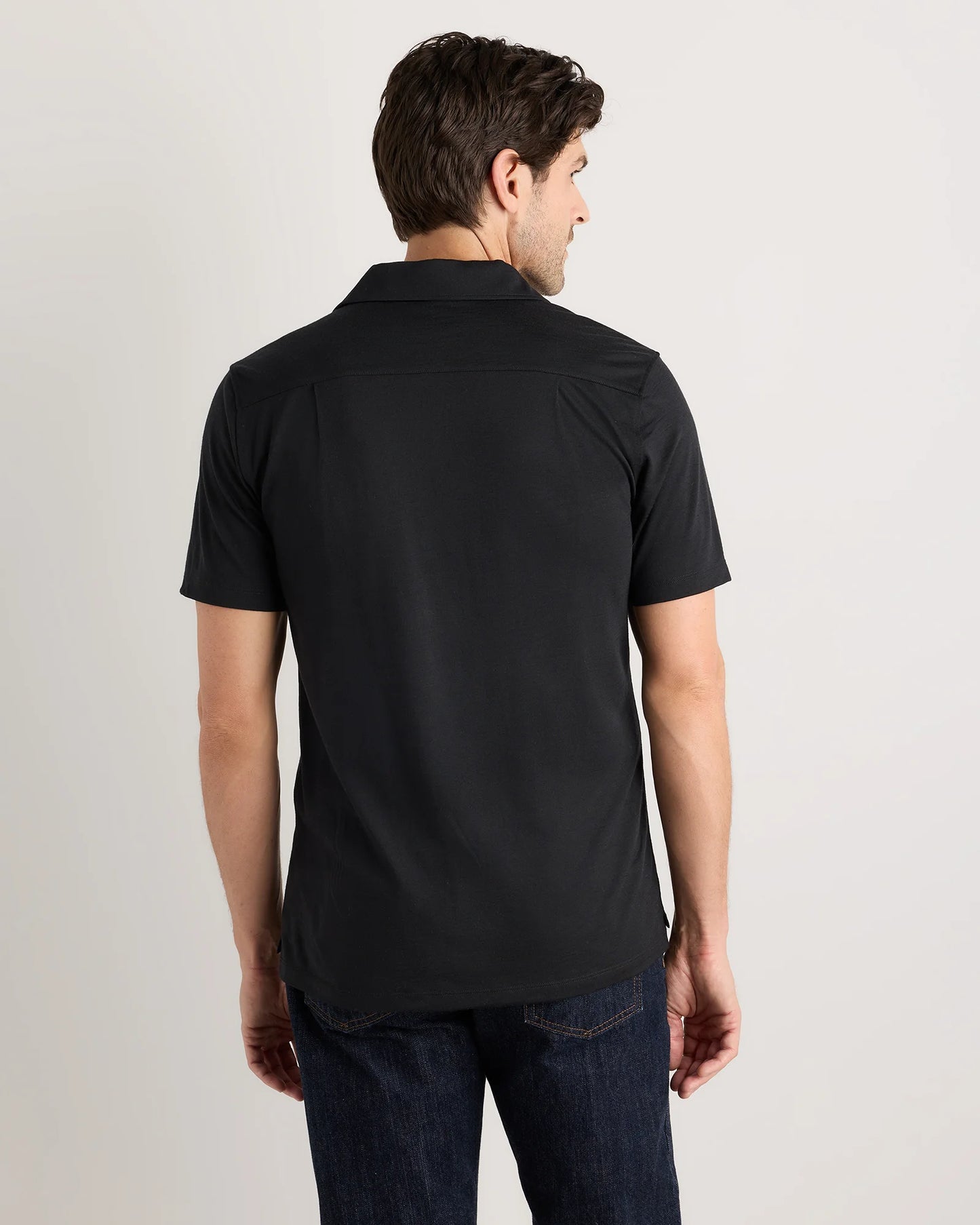 Extra-Fine Australian Merino Polo - XS / Light Blue Heather