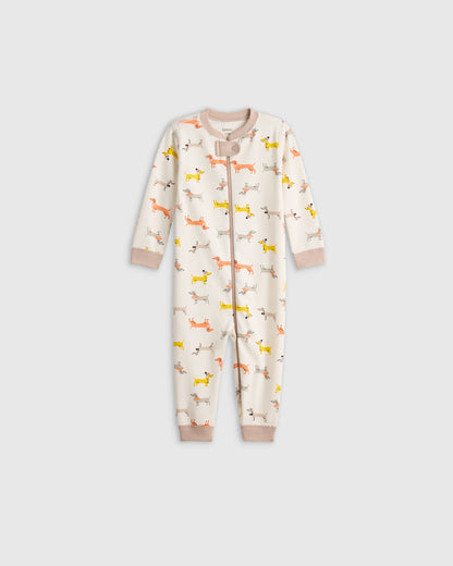 100% Organic Cotton One Piece Pajama - 0-3M / Navy Stripe