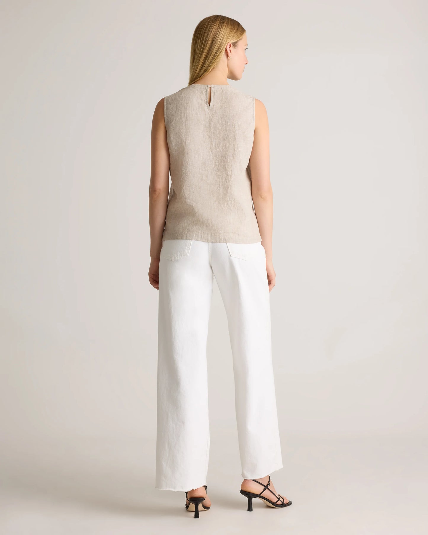 100% European Linen Tank - XS / Black