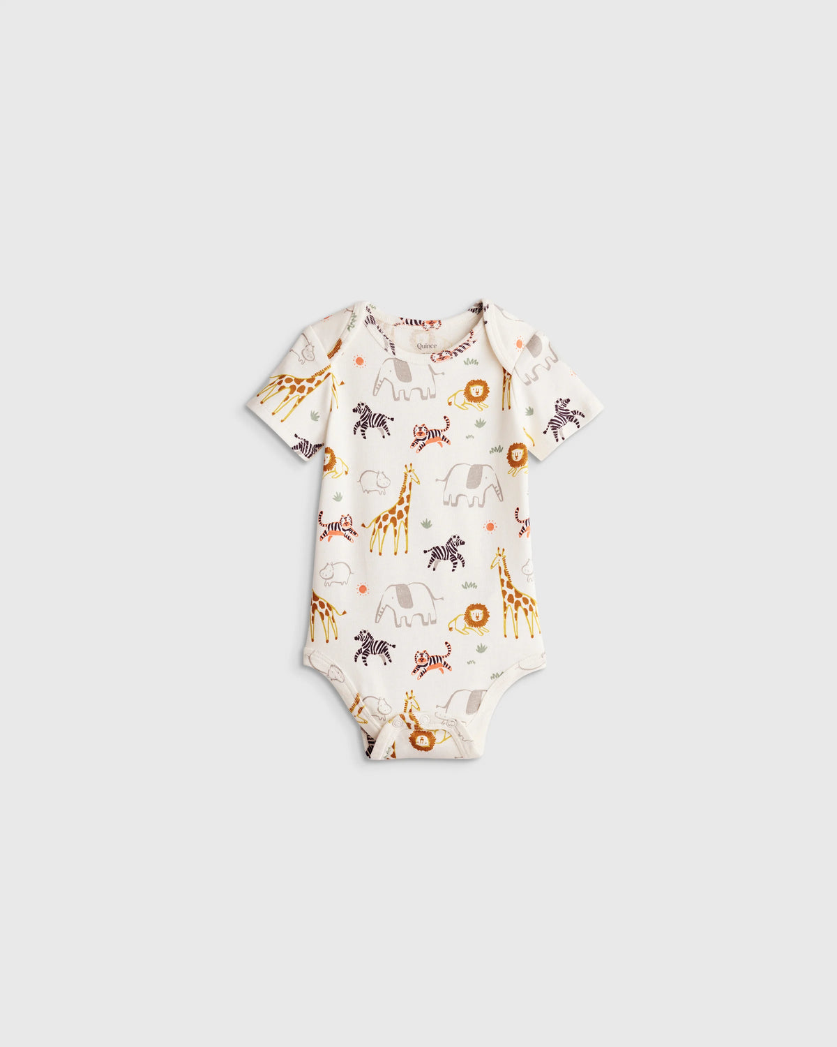 100% Organic Cotton Short Sleeve Bodysuit - 0-3M / Safari