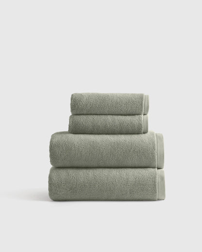 Plush Organic Turkish Cotton Bath Bundle (4 pieces) - One Size / White