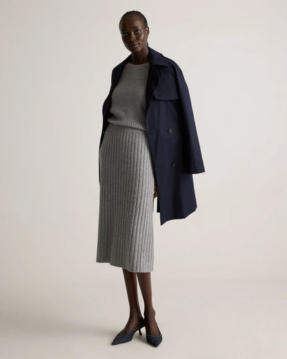 Mongolian Cashmere Midi Skirt - XS / Brown