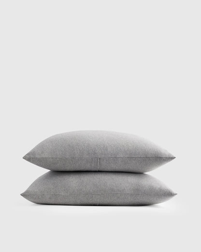 Organic Jersey Sham Set - Standard / Heather Grey