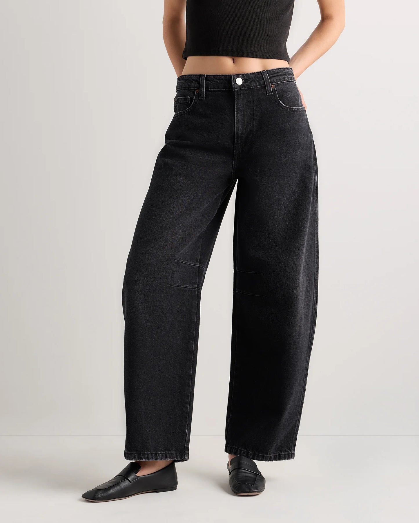 Maya Rigid Exaggerated Barrel Jeans - 24 / Powder Blue