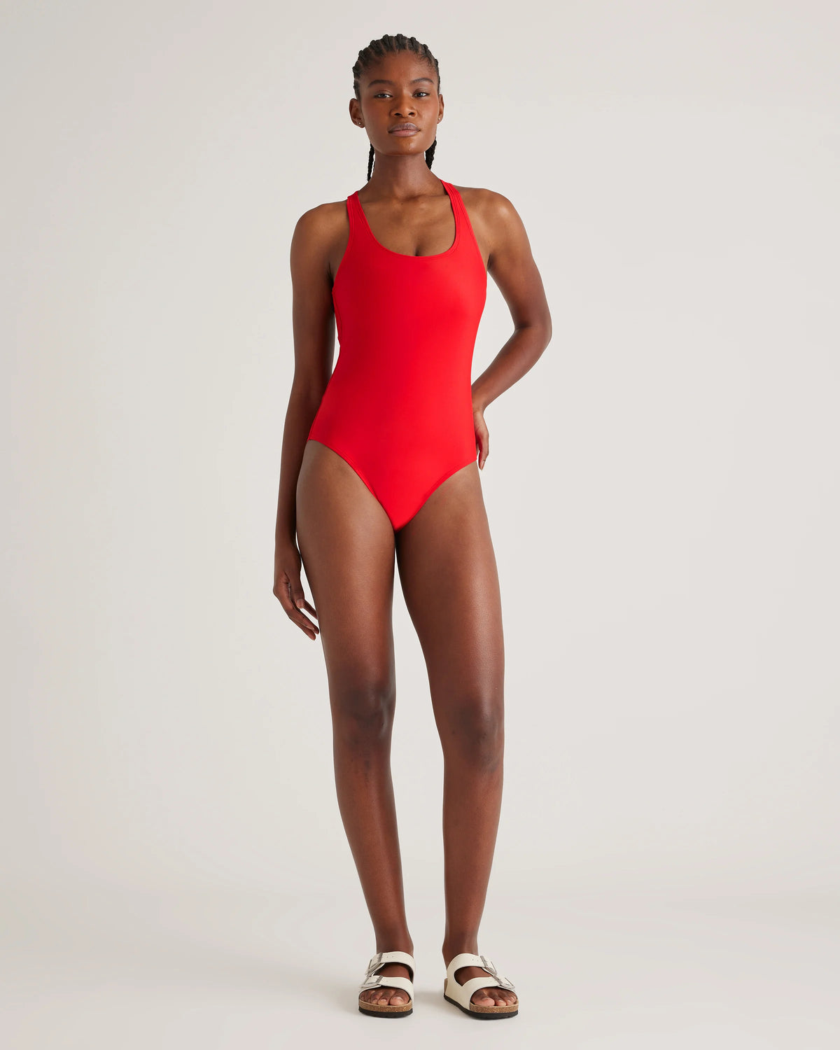 Italian Cross-Back One-Piece Swimsuit - XS / Black
