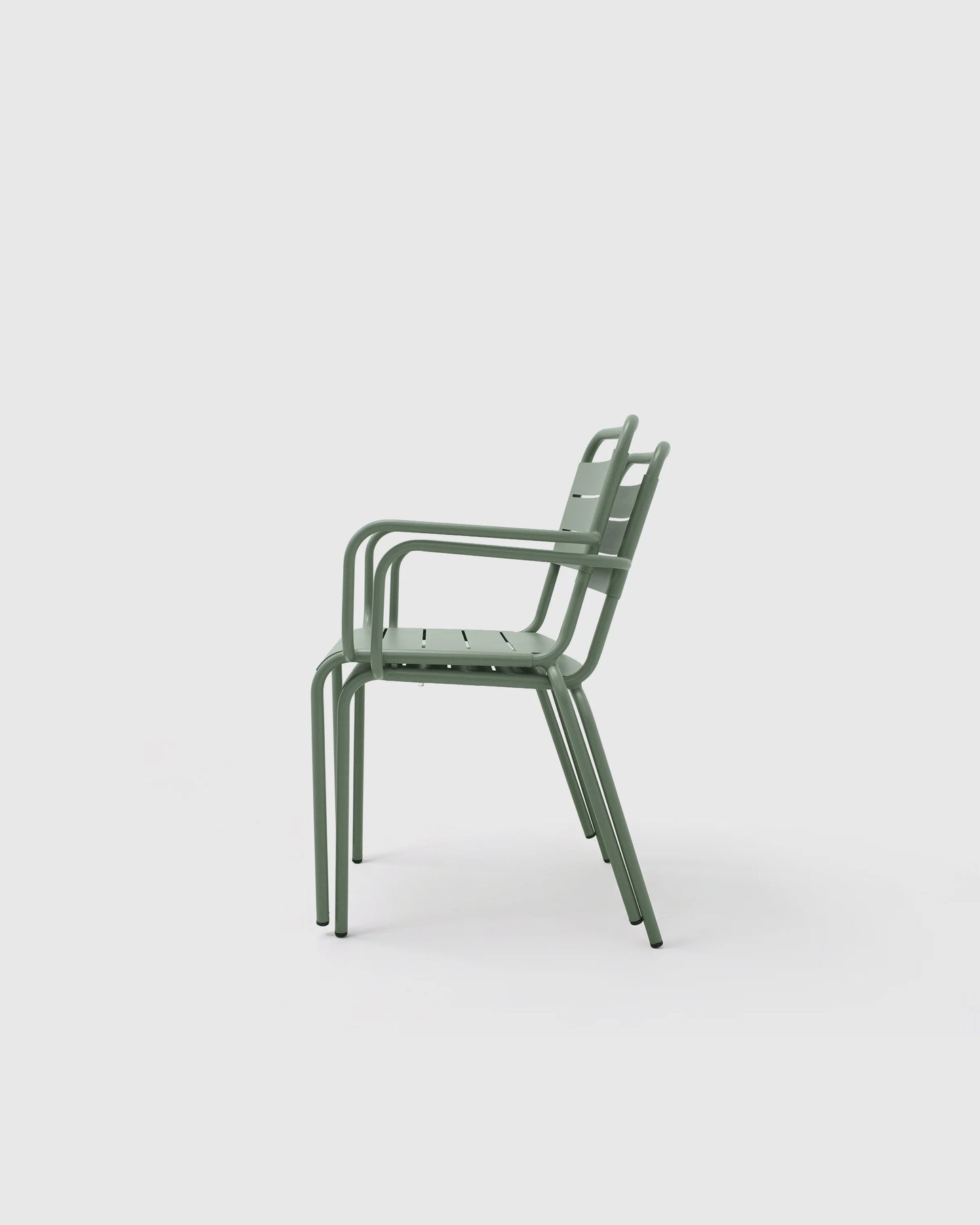 Powder-Coated Aluminum Outdoor Dining Set - One Size / Sage Green