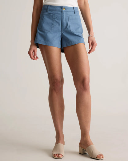 Stretch Cotton Chino Patch Pocket Shorts - 0 / Frost
