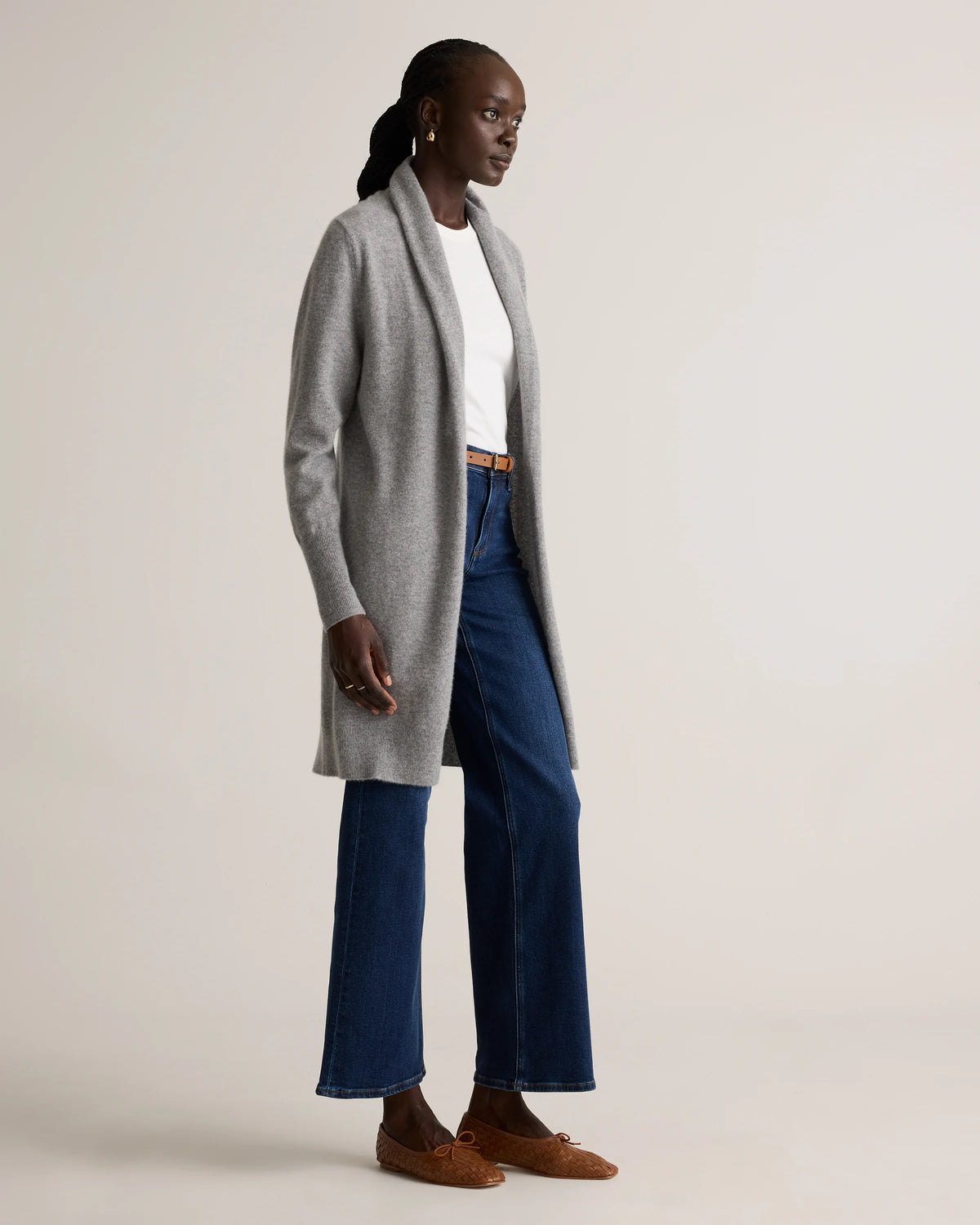 Mongolian Cashmere Duster Cardigan Sweater - XS / Oatmeal