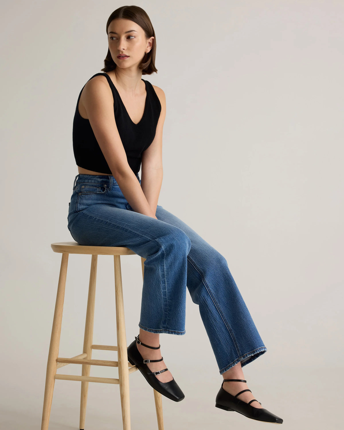 Bella Stretch Relaxed Straight Jeans - 24 / Obsidian Blue