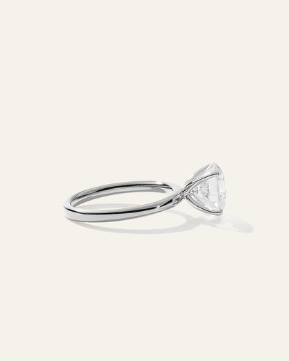 Lab Grown Diamond Round Comfort Fit Engagement Ring - 3ct - 4 / Yellow Gold