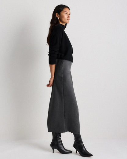 Ultra-Stretch Ponte Maxi Pencil Skirt - XS / Navy