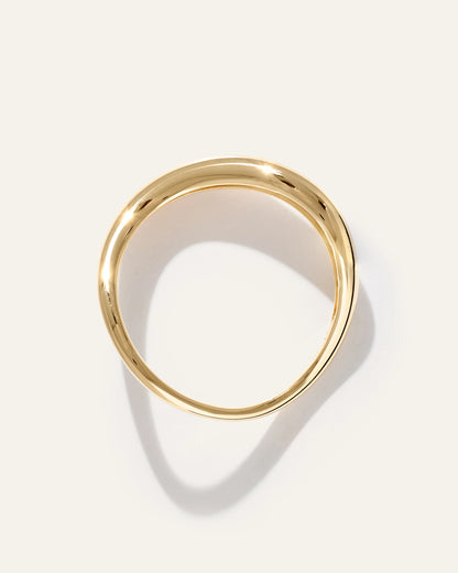 14K Gold Wave Ring - 5 / Yellow Gold