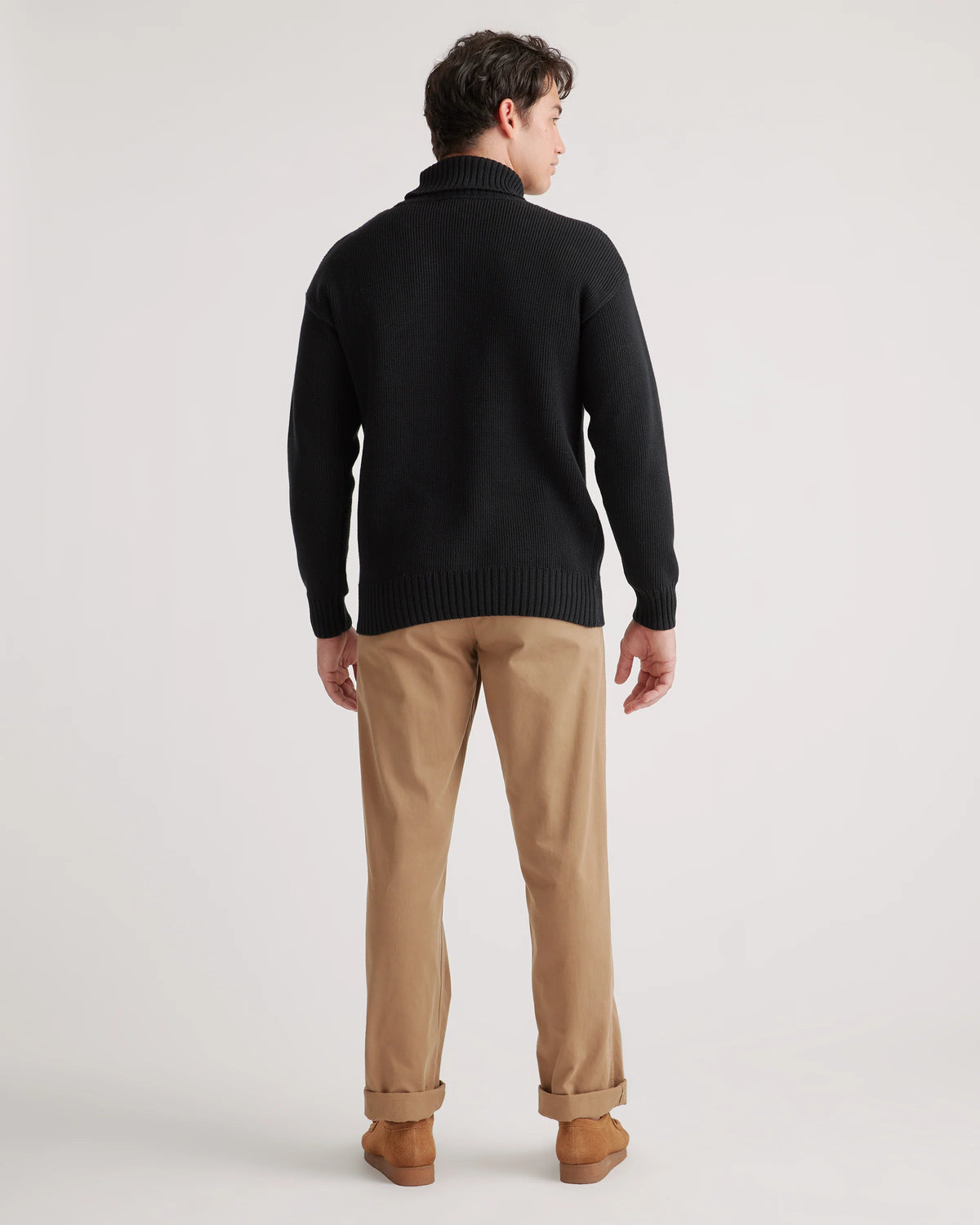 100% Organic Cotton Turtleneck Sweater - S / Charcoal