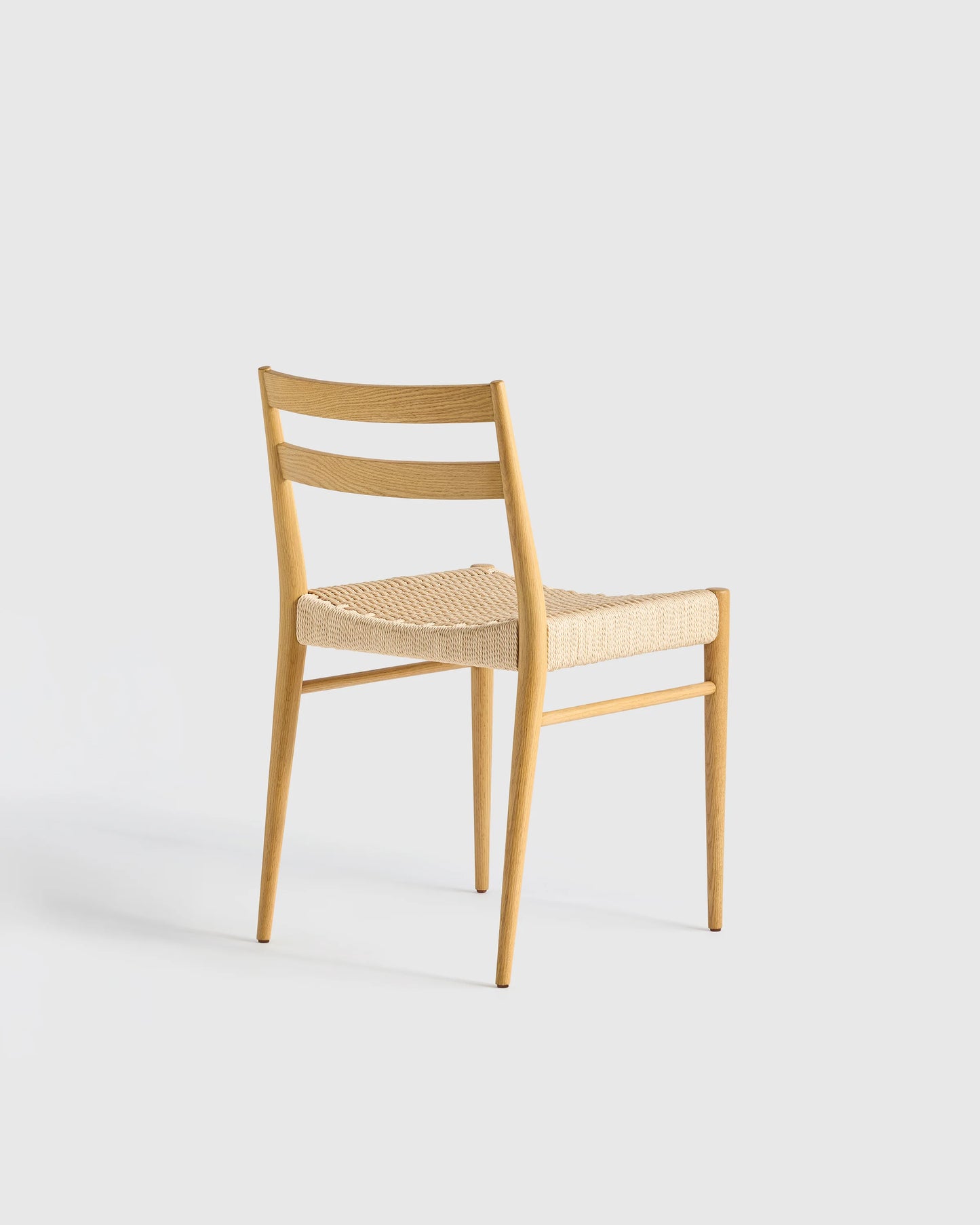 Solid Oak Dining Chair with Paper Cord Seat (Set of 2) - Set of 2 / Light Oak