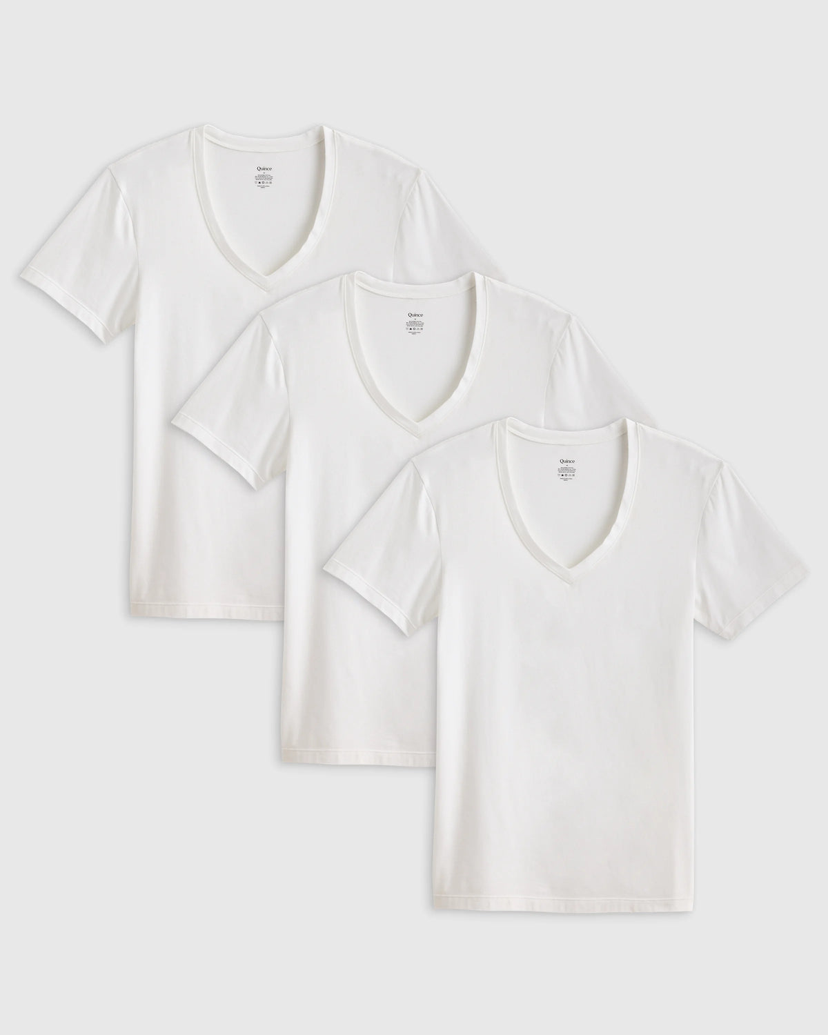 Soft Stretch V-Neck Undershirt (3-Pack) - S / Classic White