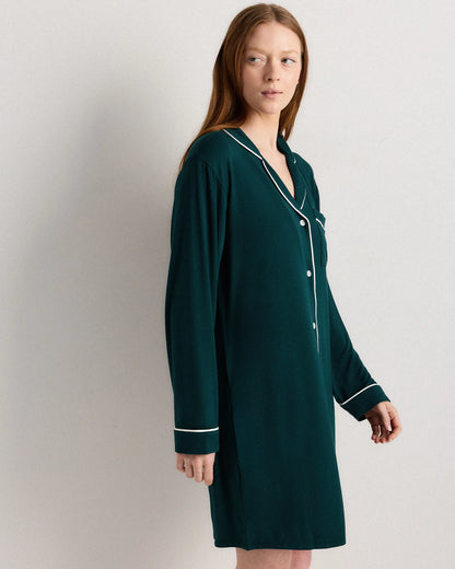 Bamboo Jersey Sleep Shirt - XS / Rhubarb