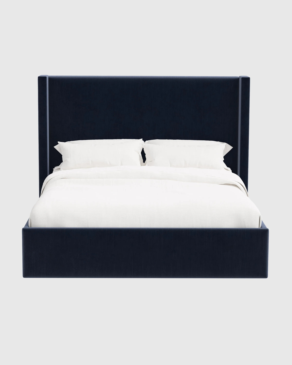 Wingback Bed in Performance Velvet - Full / Walnut
