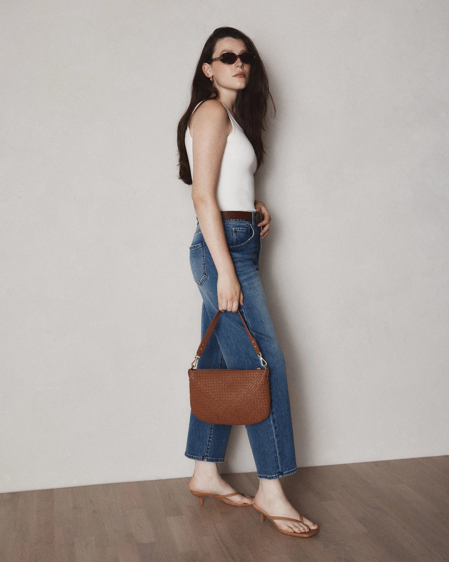 Sloane Handwoven Mini Shoulder Bag - One Size / Cognac
