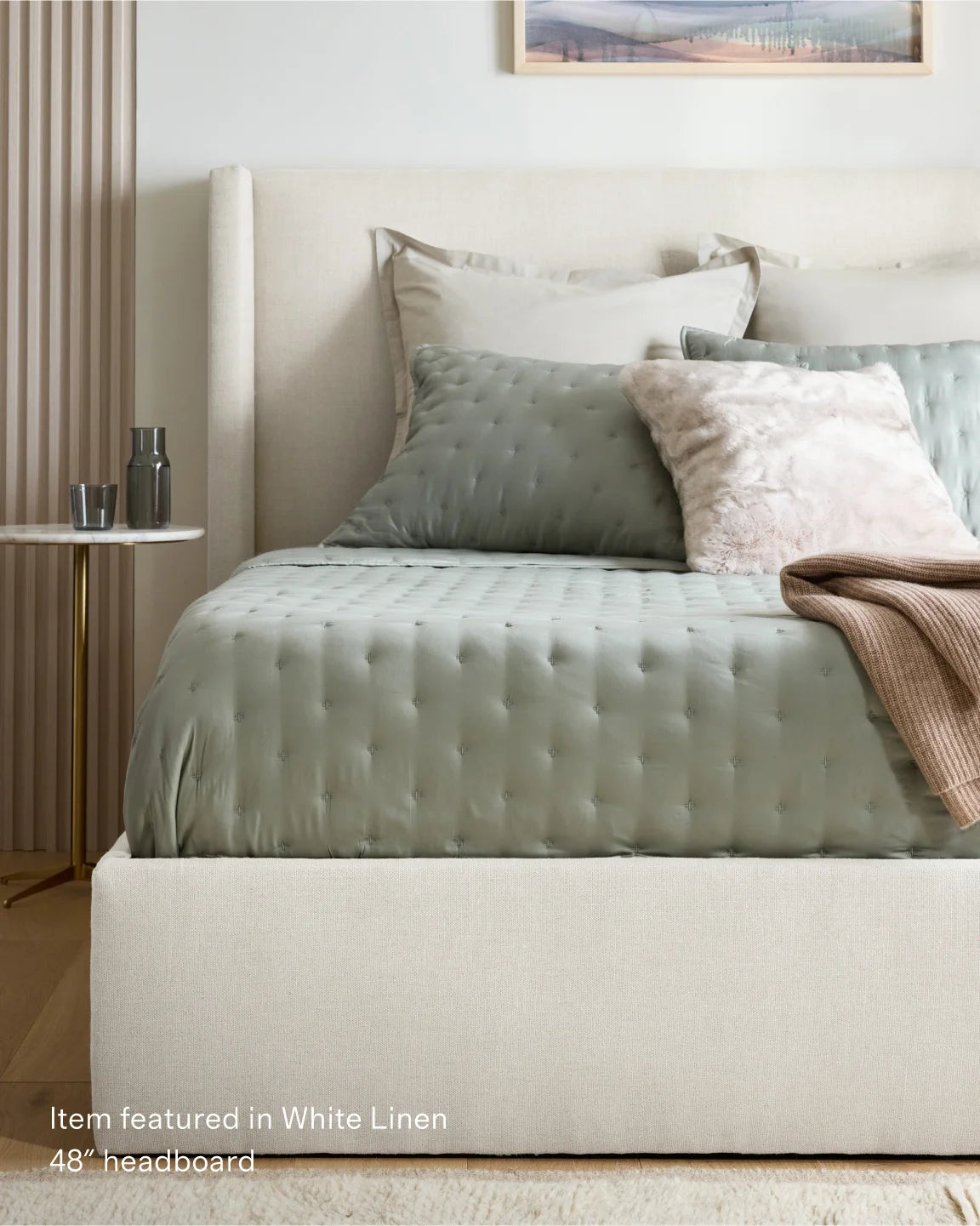 Plush Boucle Wingback Bed - Full / Ivory
