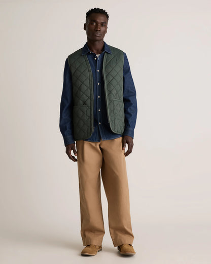 Featherless Quilted Fleece-Lined Liner Vest - S / Black
