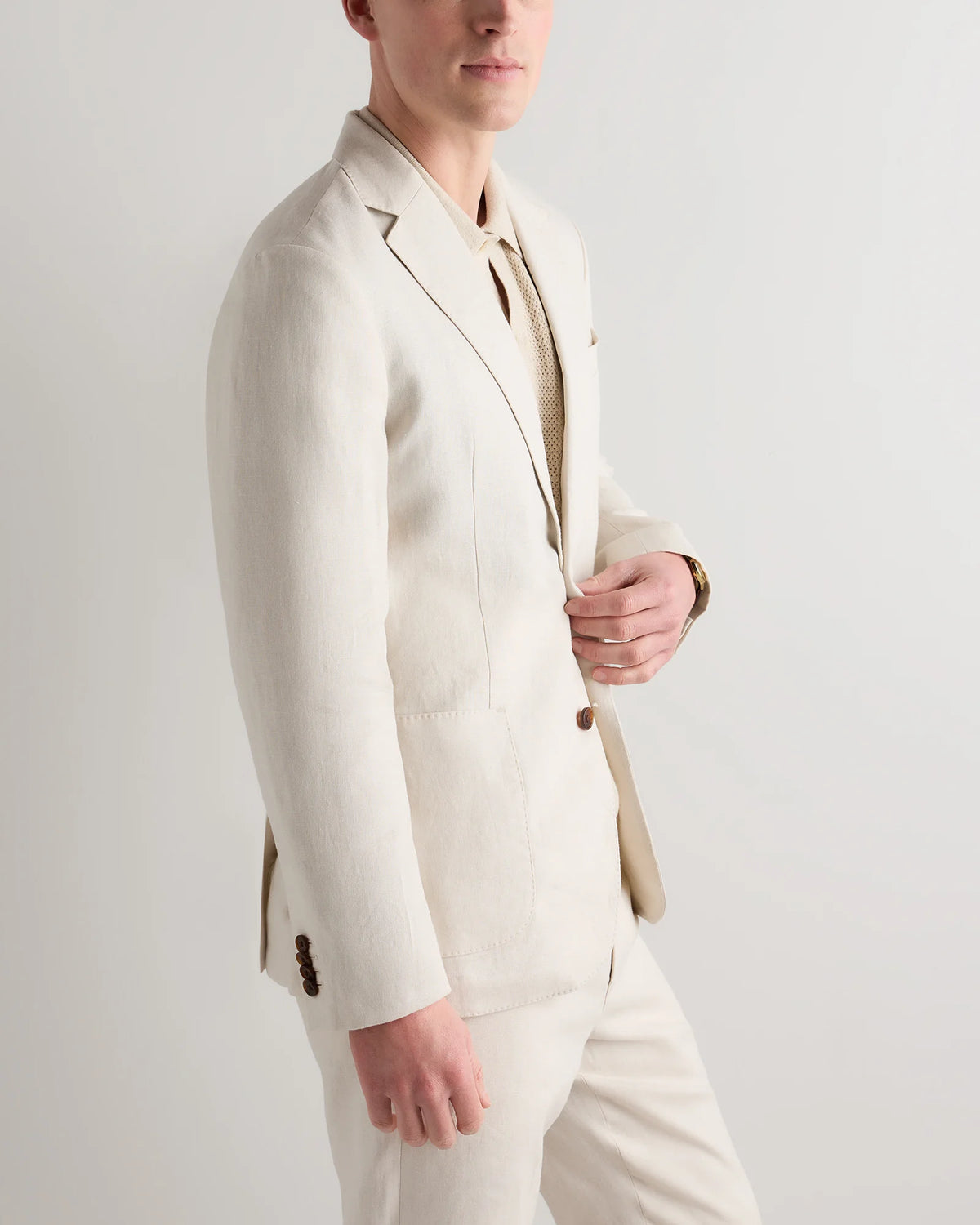 100% European Linen Tailored Blazer - 38R / Deep Navy